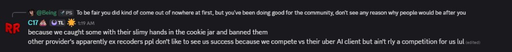TwiLite staff C17 saying they caught people with their hands in the cookie jar