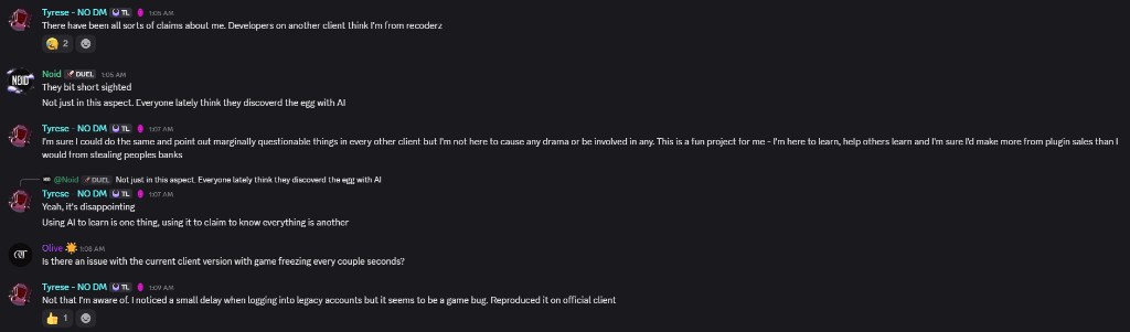 TwiLite developer Tyrese denying drama and saying he would make more from plugin sales than stealing banks